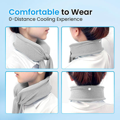 Neck Cooler for Hot Weather, Reusable Wearable Ice Water Neck Wrap with Wide Mouth for Ice Cubes, U-Shaped Cooling Neck Pack for Summer Heat, Outdoor Work, Sports, Travel & Hot Flashes, Blue