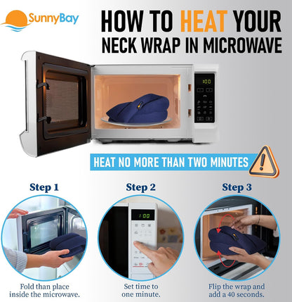 SunnyBay Microwavable Heating Pad for Neck and Shoulder, Heated Neck Wrap, Microwave Heat Pad, Weighted Beanbag Moist Hot or Cold Compress, 2.2 lbs, 26x4 Inches, London