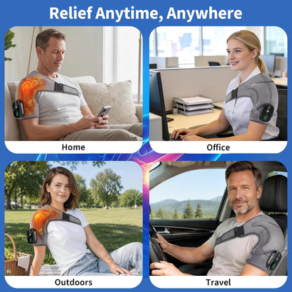 Shoulder Heating Pad Cordless, FSA Eligible Items List Shoulder Massager for Pain Relief Deep Tissue, Heated Shoulder Brace Wrap HSA Approved Products Only