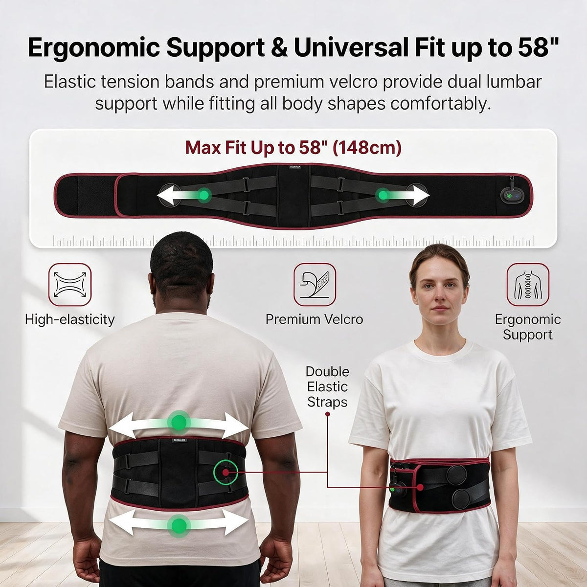 SES 10000mAh Cordless Rechargeable Heating Pad for Back Pain Relief