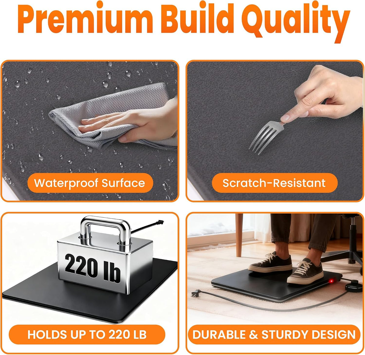 Under Desk Heated Foot Warmer Mat, Desk Heating Pad for Office/Home, Dual-Side Warmth, Foot Pedal On/Off, 70W Energy-Saving, Splashproof Office Heating Pad