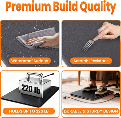 Under Desk Heated Foot Warmer Mat, Desk Heating Pad for Office/Home, Dual-Side Warmth, Foot Pedal On/Off, 70W Energy-Saving, Splashproof Office Heating Pad