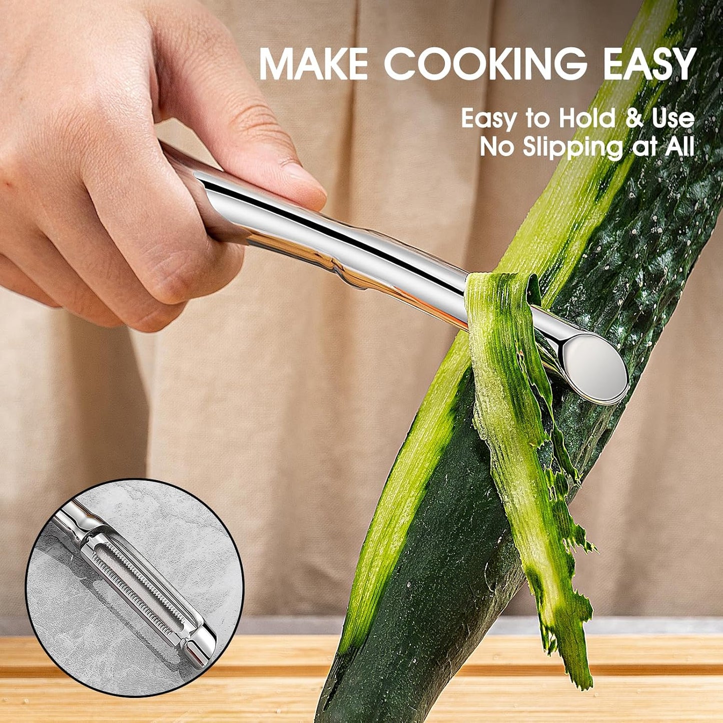 Vegetable Peeler for Kitchen Ultra Sharp Potato Peeler, 10-Year No-Rust Fruit & Veggie Peeler, Potato Peeler Hand, Premium Stainless Steel I-Peeler for Apple Carrot Cucumber