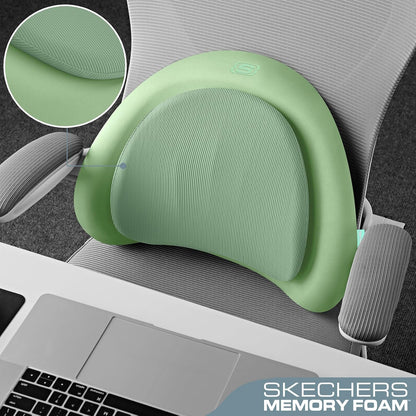 Skechers Lumbar Pillow Premium Memory Foam,Double-Layer-Office Chair Cushion for Tailbone Pain Relief,Butt Pillow for Office Chair,Car seat Cushion,Long Sitting Office Workers,and Car Drivers,Black