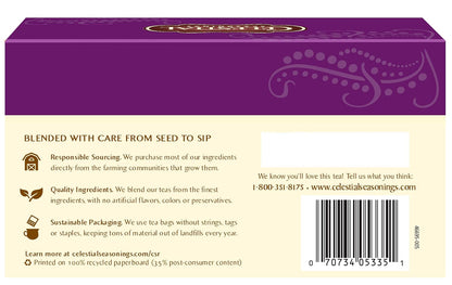 Celestial Seasonings Raspberry Zinger Herbal Tea, Caffeine Free, 20 Tea Bags Box