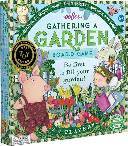 eeBoo Gathering a Garden Board Game - Award Winning Patience & Plant Counting Garden Game, Screen-Free Fun for 2-4 Players, Kids Ages 5 and up