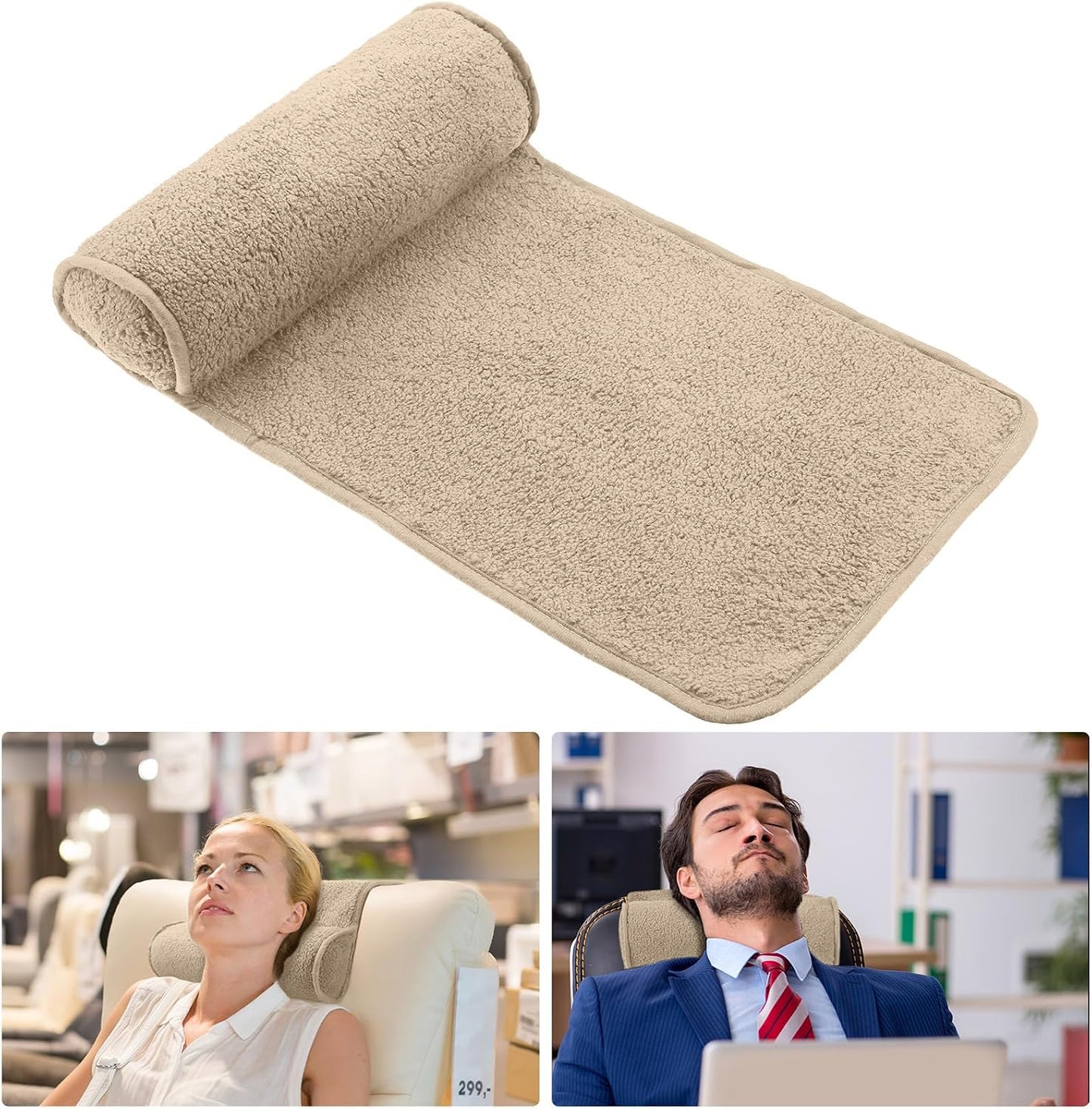 Weysat Recliner Pillow Neck Head Support Roll Non Slip Fleece Adjustable Neck Chair Headrest Cushion for Travel Home Office Recliner Couch Sofa Armchair Support and Pain Relief(Gray)