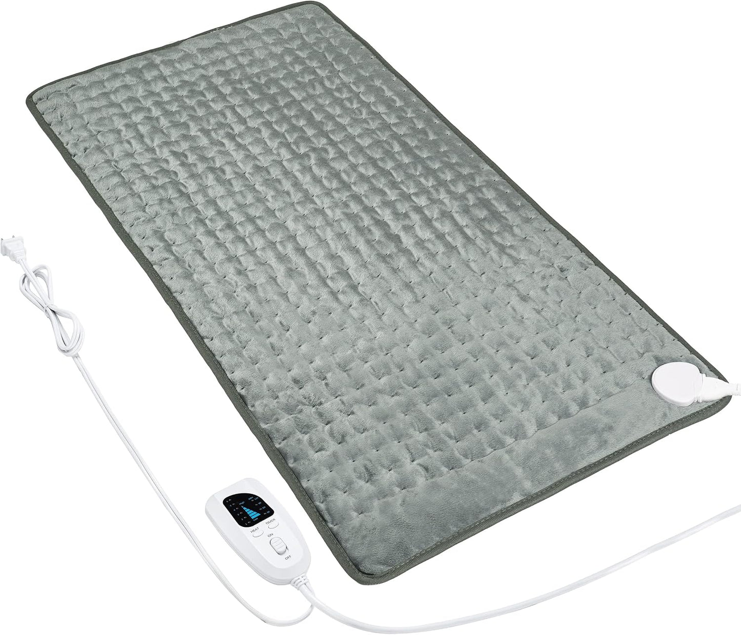 Heating Pad Electric Heat Pad, Hot Heated Pad,Multiple Temp and Timer Settings,Suitable for Shoulders, Neck, arms, Abdomen, Back, Legs, etc. (Gray Green, 24"X12")