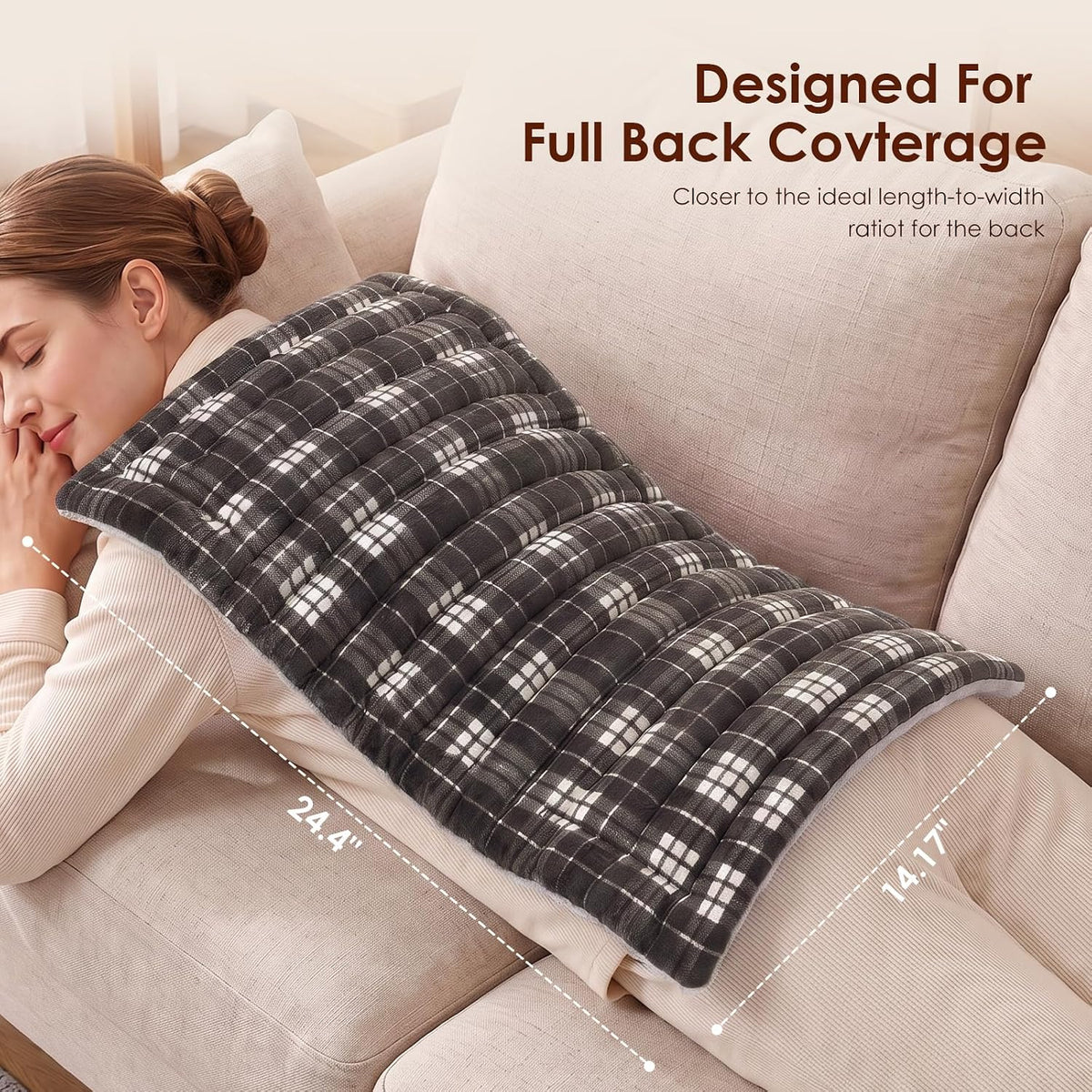 Microwave Heating Pad for Pain Relief, 8 x 18 Grey