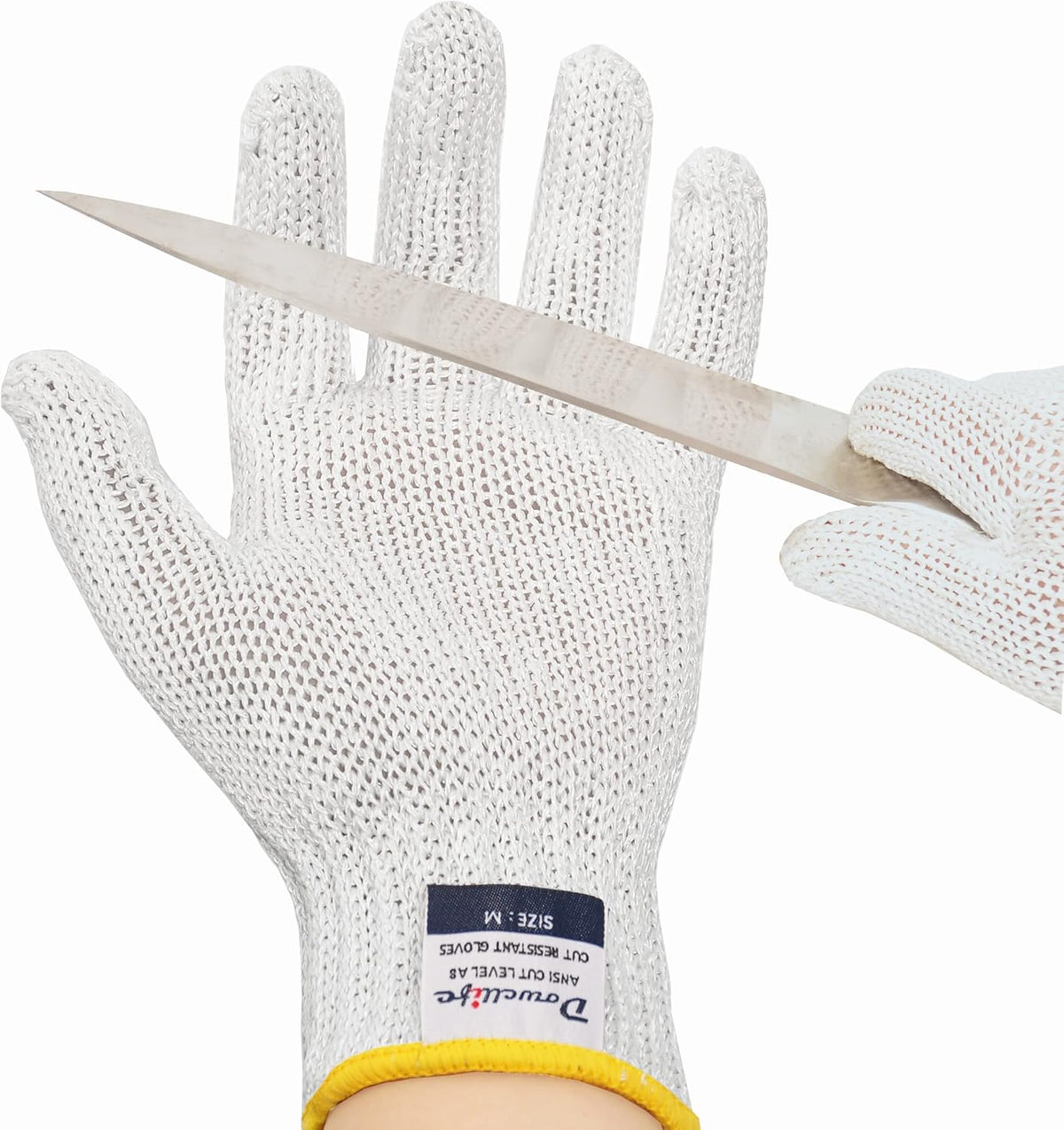 Dowellife Cut Resistant Gloves A9 Maximum Protection - Food Grade Kitchen & Chef Gloves for Food Prep, Knife Cutting, Mandoline Slicing, Butcher, Oyster Shucking, Fish Handling (Medium)