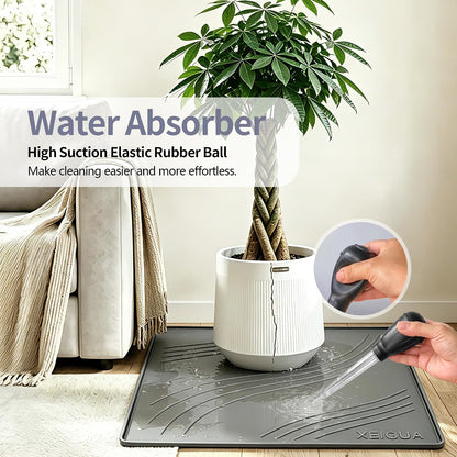 Washing Machine Pan, Drain Pan, Large 33×30/4 LBS Silicone Drain Pan, Waterproof Non-Slip Drip Tray with Raised Edge, Anti-Vibration Floor Leak Protector for Washer, Dryer and Laundry Room