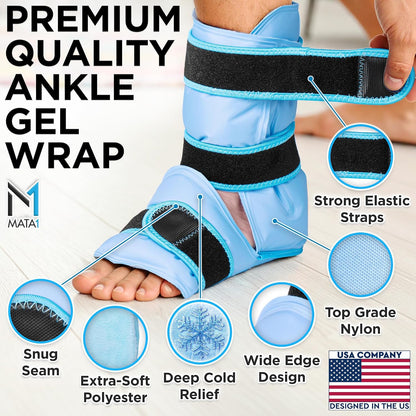 Ankle Ice Pack Wrap for Foot Pain Relief and Feet Injuries - by Mata1
