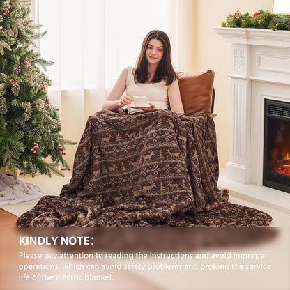 Homemate Heated Blanket Electric Throw - 50“x60“ Heating Blanket with 10 Fast Heat Levels 8 Hours Auto Off Soft Cozy Flannel Over-Heated Protection ETL Certification Keep Warming in Home | Throw with 10 Fast Heat Levels 8 Hours Auto Off Over-Heated