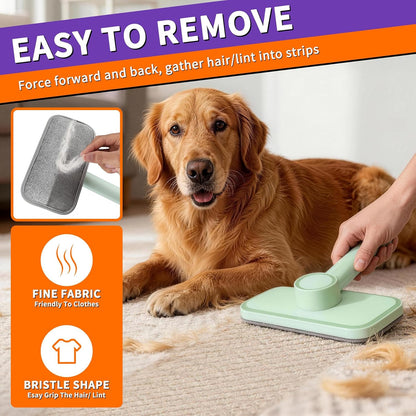 Rundik Pet Hair Removal Tool, Reusable Lint Brush for Multi-Fabric Edge | Upgraded Lint Broom Electrostatic Lint Brush Ideal for Pet Hair Removal, Couch & Bedding Cleaner, Dog & Cat Fur Removal