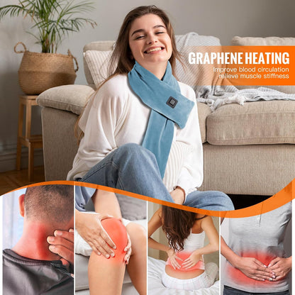 Girasol Heated Neck Wrap Heated Scarf for Neck Pain Relief, Neck Heating Pad with 5000mAh Power Bank, Cordless Thermal Neck Brace Electric Heated Neck Warmer with 3 Heating Levels (Purple)