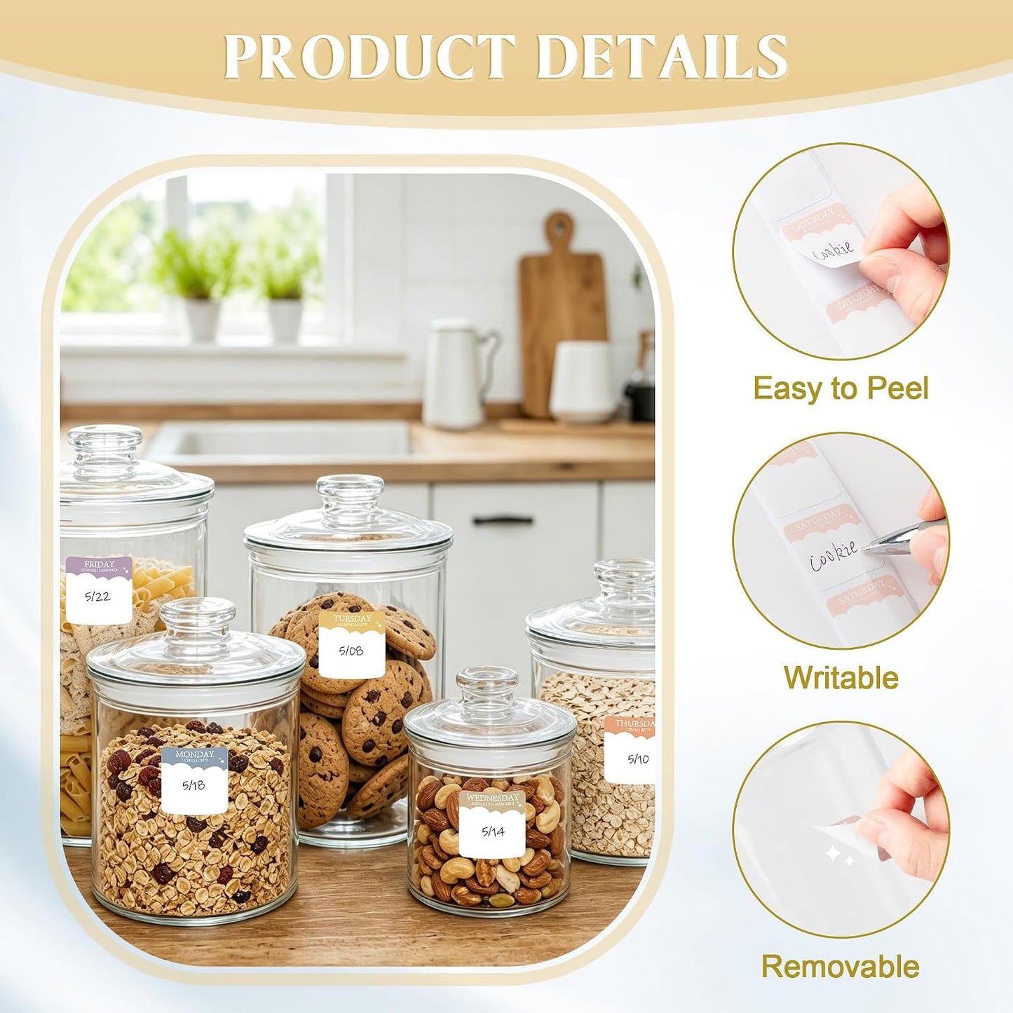 Sayglossy 7000 Pcs Day of the Week Food Labels, Removable Date Stickers for Food, Monday to Sunday Dots, Self Adhesive Stickers for Restaurant Kitchen Container & Organization(Macaron Color,Round)