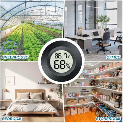2 Pack Mini Digital Hygrometer Gauge Indoor Thermometer, LCD Monitor Temperature Outdoor Humidity Meter for Greenhouse Jars Incubators Guitar Case, Fahrenheit (℉) or Celsius(℃)