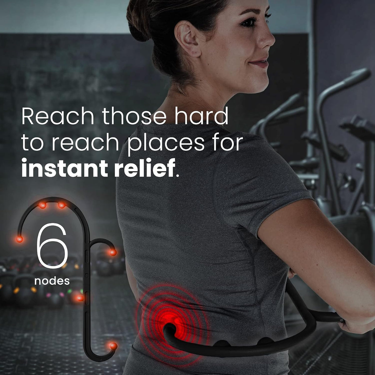 LiBa Back and Neck Massager Trigger Point Hook Therapy Tool Navy