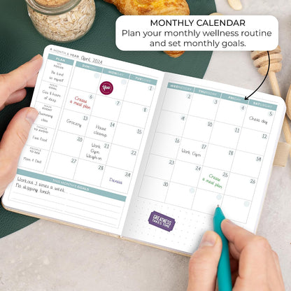 Clever Fox Food Journal for Women & Men, Weight Loss Tracker, Aquamarine