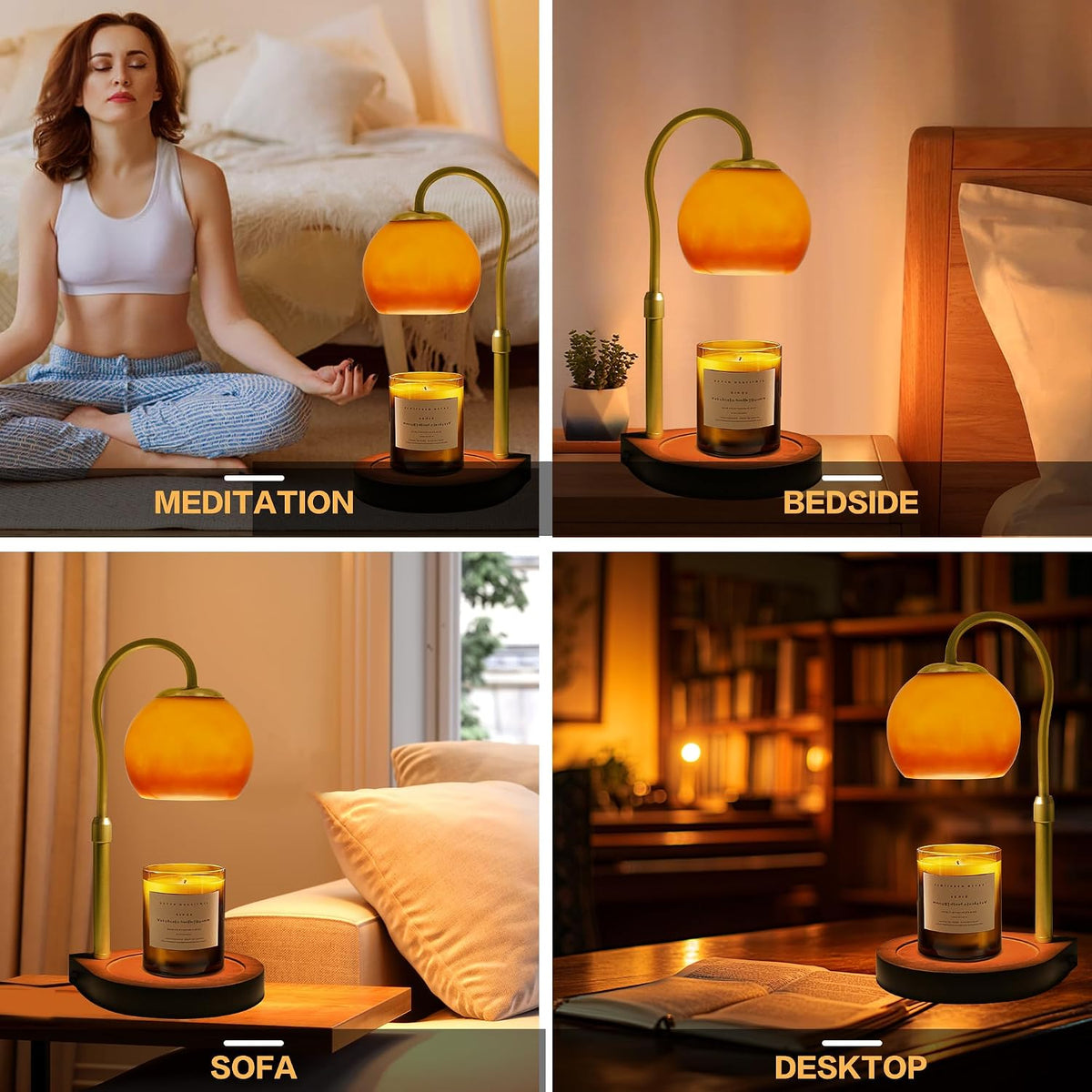 Candle Warmer Lamp with Timer 2H/4H/8H, Adjustable Height, Ocean