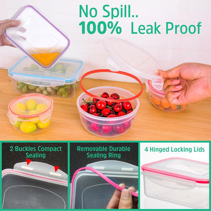 5 Pack Large Fruit Storage Containers for Fridge with Removable Colander | Plastic Food Storage Containers with Lids Airtight-Leak Proof Refrigerator Organizers and Storage of Vegetable
