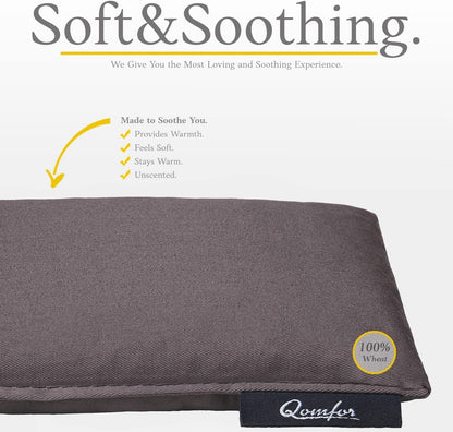 Qomfor - Microwavable Heating Pad - Mauve - 3-Chamber Design Heat Pack - Therapeutic Heat Wrap for Neck, Shoulders & Period Cramps Pain Relief - Reusable Hot/Cold Therapy Bag