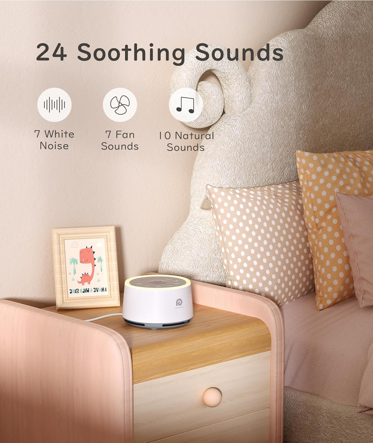 Dreamegg White Noise Machine for Adults - 10W Powerful Sound Machine with 29 Soothing Sounds, Noise Masking for Snoring, Traffic & Office Privacy, Ideal for Home, Travel & Deep Sleep