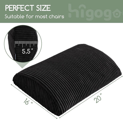 HIGOGOGO Lumbar Support Pillow for Recliner Chair/Accent Chair/Couch, Memory Foam Back Support Cushion for Elderly, Recliner Cushions for Back Rest, Pain Relief, Reading, Washable Cover, Brown