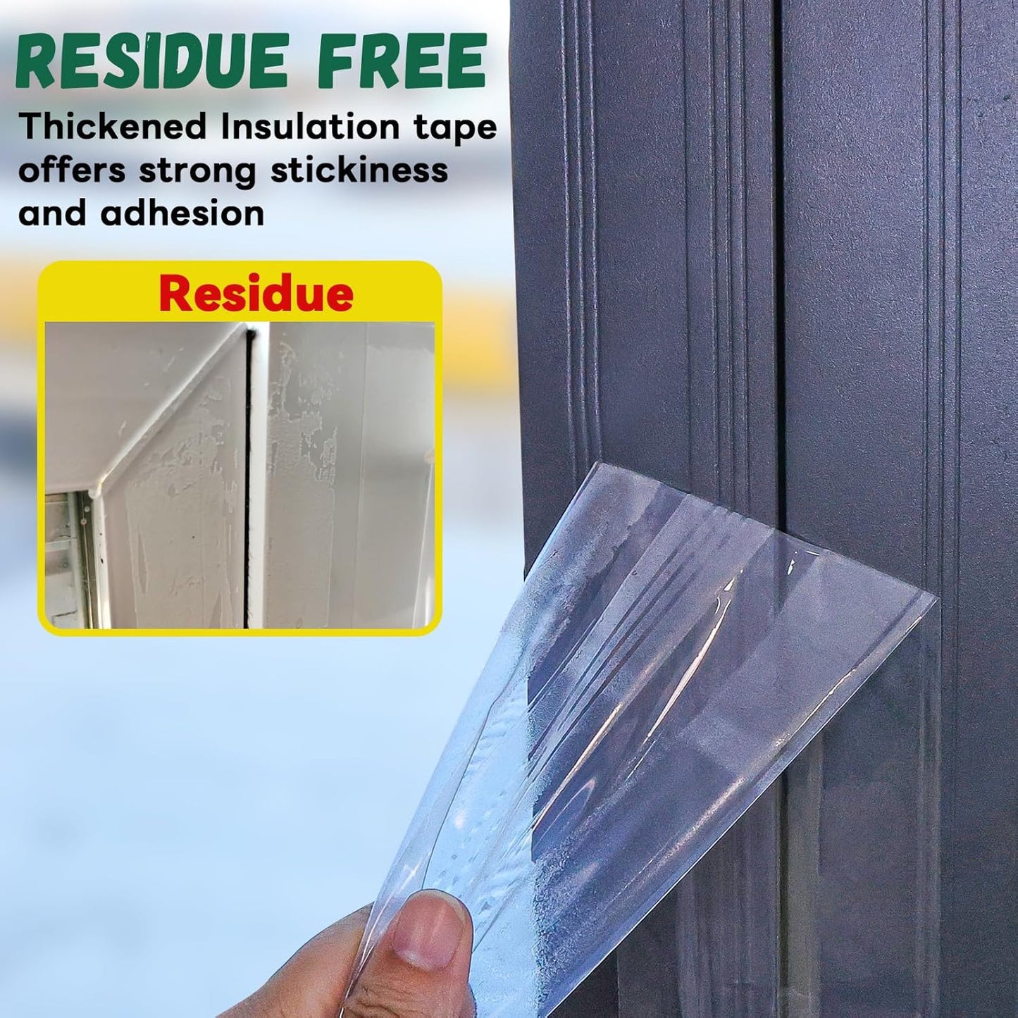 Window Sealing Tape, 20 Mil Thick Window AC Insulation Sealing Draft Tape | 3 inch X 33 FT, Blocker for Cold Heat Air, Waterproof Tape for Repair, Heavy Duty No Residue (Clear)