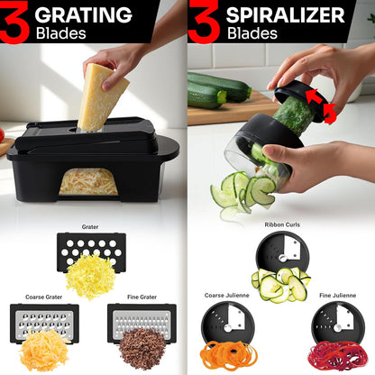 Mueller The Real Original Pro Vegetable Chopper & Mandoline Slicer, 10-in-1 | since 2013, 8 Blade Food Veggie Chopper, Onion Vegetable Cutter with Container, Kitchen Gadgets & Essentials