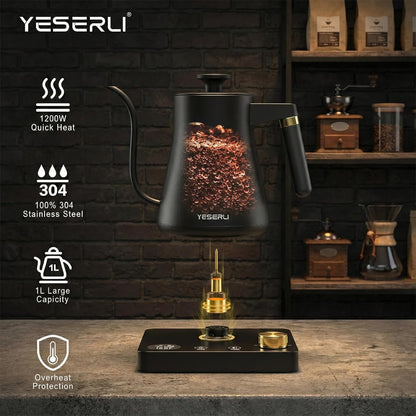 Gooseneck Electric Kettle with ±1℉ Temperature(104-212F) Control 1.0L