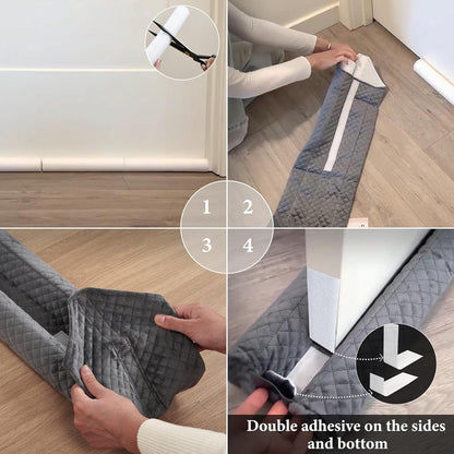 Ciieyuo Premium Velvet Under Door Draft Stopper, Adjustable 30-36 Inches | Door Air Draft Stopper, Easy-to-Install Under Door Gap Filler, Blocks Noise, Cold Air, Light, Dust, and Drafts