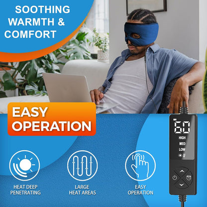 sticro Moist Heat Sinus Mask with Eye Holes, 3 Heat & 5 Timer Settings