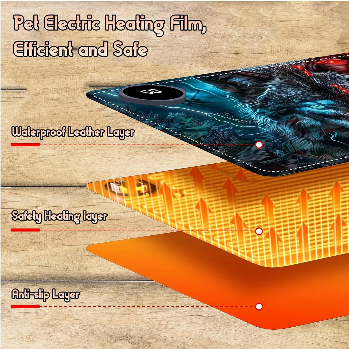 Heated Desk Pad Heated Large Mouse Pad, Electric Quickly Warm Desk Mat with 3 Levels Heating 3 Hours Auto Shut-Off, 31.5" x 13" Warm Gaming Mousepad Hand Foot Warmer, Baby Elephant