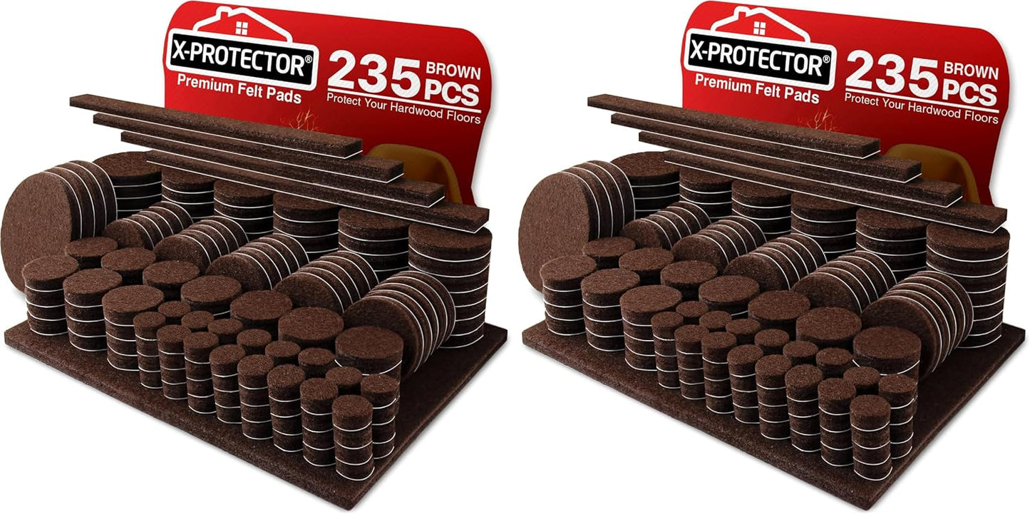 Felt Furniture Pads X-PROTECTOR 235 PCS Premium Furniture Pads - Felt Pads Furniture Feet Best Wood Floor Protectors - Protect Your Hardwood & Laminate Flooring! | Furniture Feet Best Wood Floor Protectors - Protect Your Hardwood & Laminate Flooring!