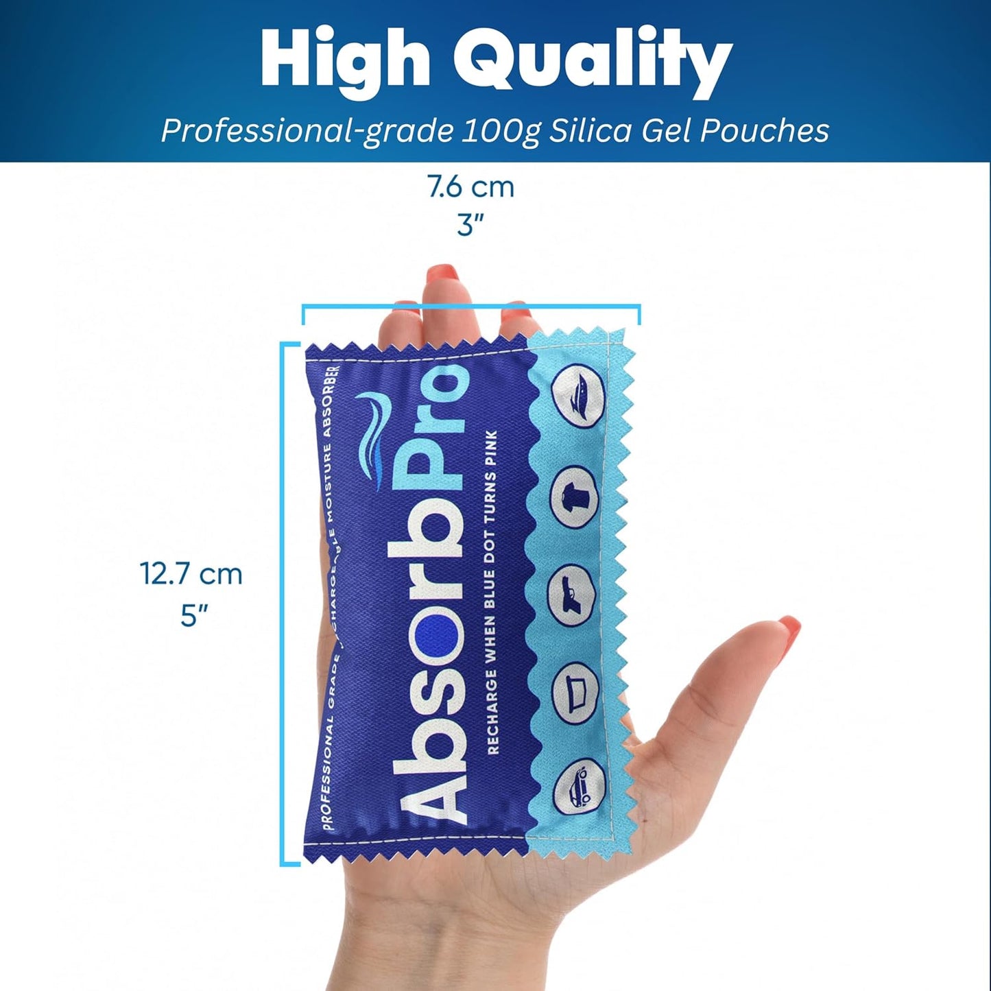 Rechargeable Dehumidifier Bag, 100g Silica Gel, 1-Pack