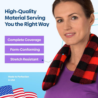SunnyBay Microwavable Heating Pad for Neck and Shoulder, Heated Neck Wrap, Microwave Heat Pad, Weighted Beanbag Moist Hot or Cold Compress, 2.2 lbs, 26x4 Inches, Buffalo