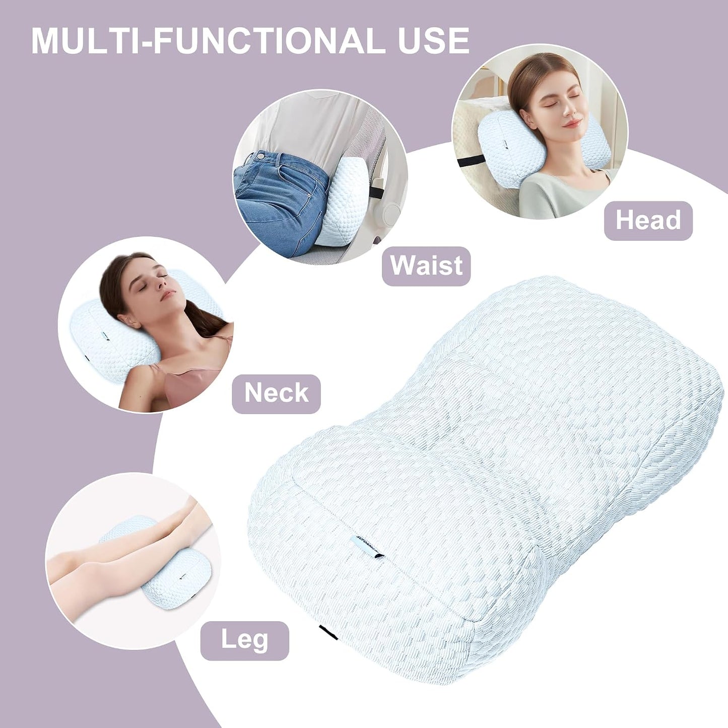 Adjustable Neck Pillow for Recliner, Headrest Pillow for Chair & Couch Support - Ergonomic Design Cushion with 2 Adjustable Strap, Recliner Head Pillow for Office, Home, Traveling (Beige)