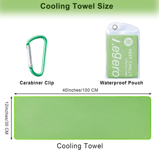 Aegero 4 Pack Cooling Towel (40"x12"), Cooling Neck Wraps,Soft Breathable Chilly Towel, IceTowel, Microfiber Towels for Yoga, Sport, RunninGym, Camping, Fitness, Workout & More Activities(Multicolor4)