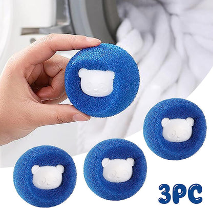 3Pcs Mix Colors Reusable Hair Remover for Washing Machine and Dryer - Laundry Ball Catcher for Clothing, Dog, Cat, Pet Lint Removal