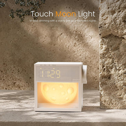 Portable Alarm Clock with Sounds Machine Night Light for Bedroom | 2000mAh, 20 Soothing White noise for Sleep, Digital Alarm Clock with Snooze, Gentle Wake Up Light, Sleep Timer (30-120 min)