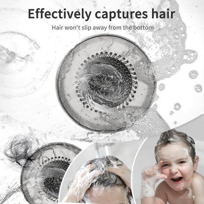 TRAPMATE Shower Drain Hair Catcher, 4.4" Anti-Clogging Bathtub Drain Cover | Easy Flip Cleaning, Traps Hair with Fast Drainage, Anti-Slip Drain Protector Fits Regular & Pop-up Drains (Patented Product)