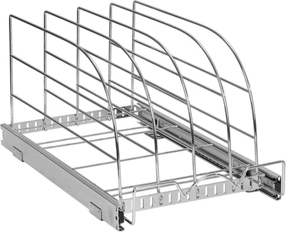 Pull Out Organizer for Bakeware, Cutting Board and Trays, 8.5"W x 21"D | Stores Cutting Board and Trays, Adjustable Dividers, Heavy Duty, Lifetime Limited Warranty - For Narrow Cabinet Spaces