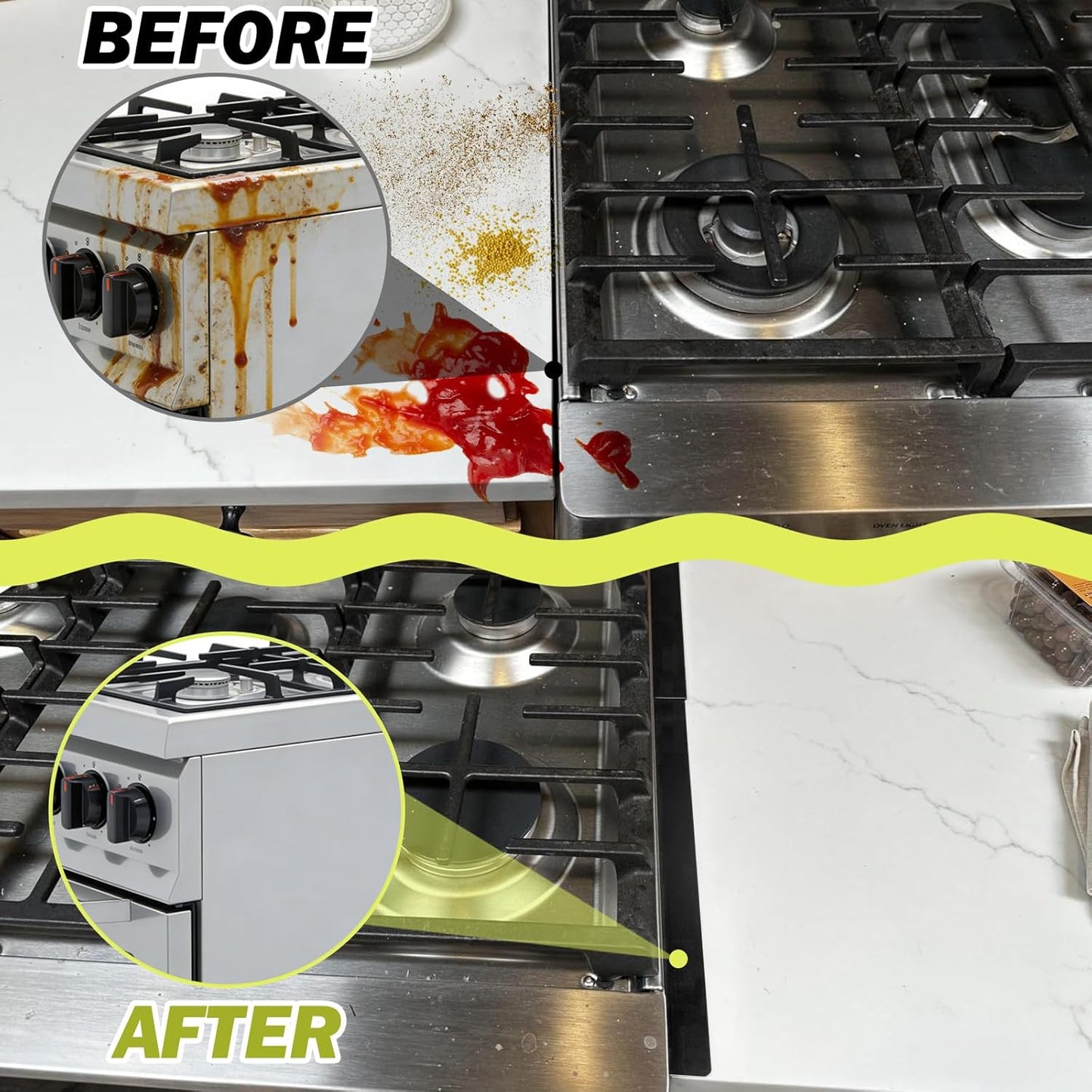 Stove Gap Covers Stainless Steel, Stove Gap Filler Between Stove and Counter, Stove Gap Guards and Range Trim Kit, Easy Retractable Length 13.8" to 27.6", Width 1", Heat-Resistant Stove Guard (2 Pack)