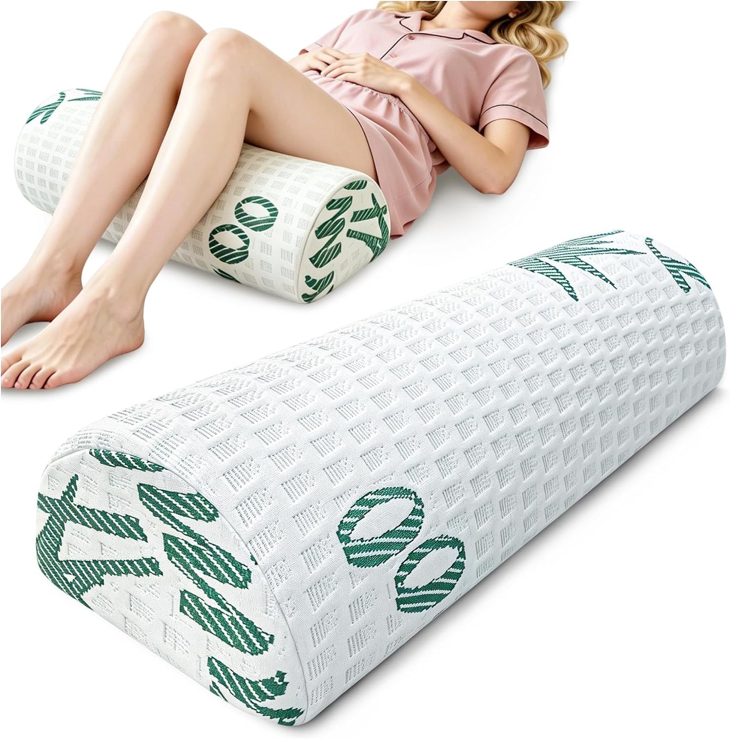 Asatdd Semi Roll Under Knee Pillow for Lower Back Support, Leg, Knee,Back Sleeping, 7.8”x 20.4”x 4.8”