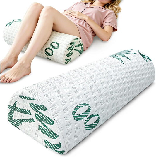 Asatdd Semi Roll Under Knee Pillow for Lower Back Support, Leg, Knee,Back Sleeping, 7.8”x 20.4”x 4.8”