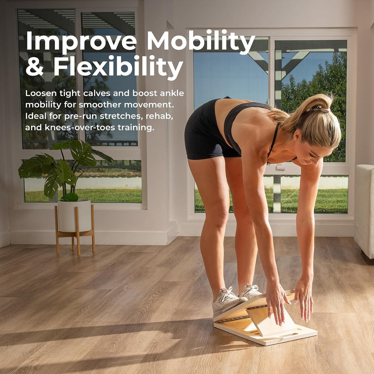 Sunny Health & Fitness Adjustable Calf & Ankle Stretcher