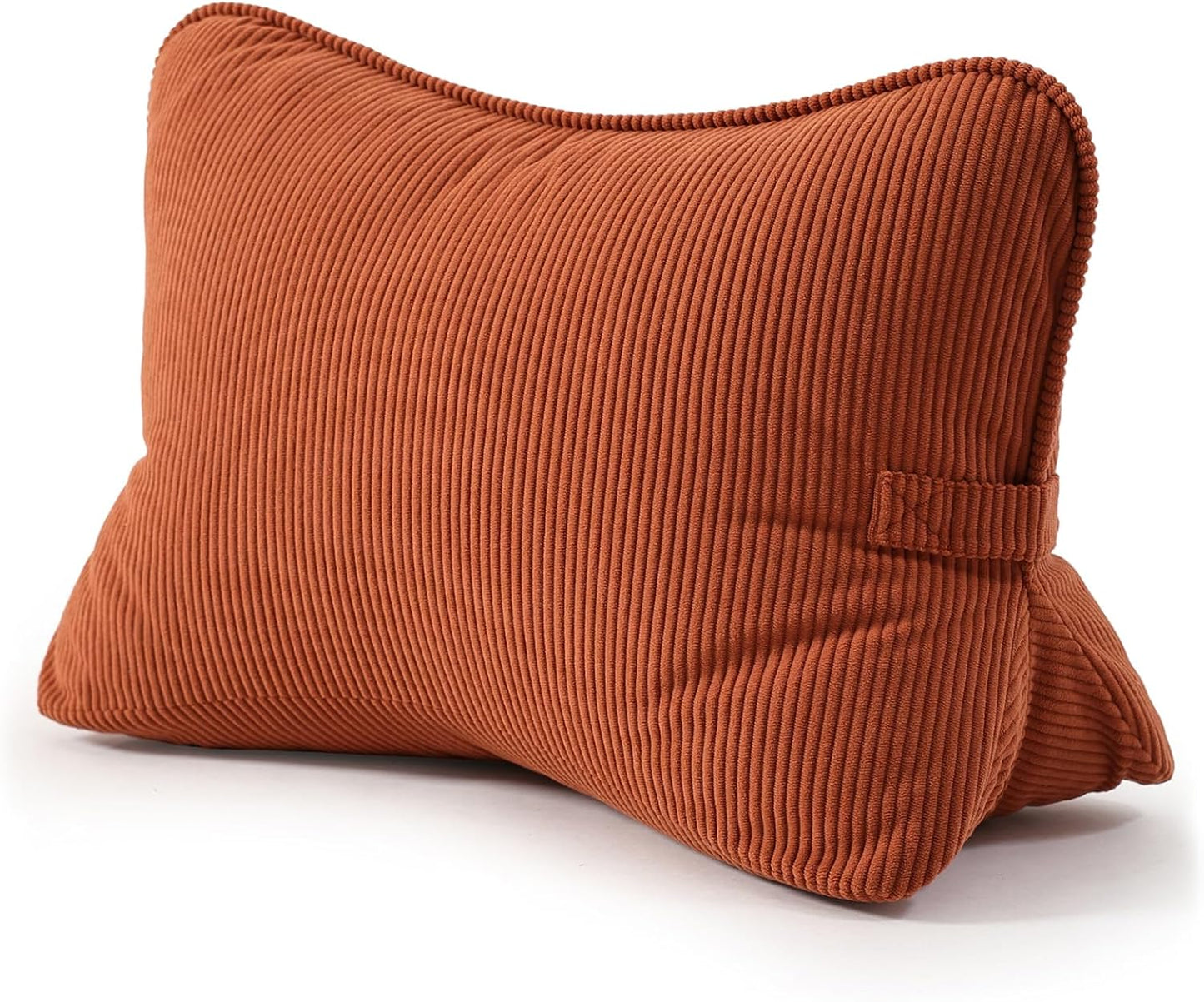 Pat. Pend. Corduroy Lumbar Support Back Pillow for Watching TV, Reading & Gaming, Ergonomic Triangle Support Cushion for Sofa, Armchair & Bed Sitting, Removable Washable Cover, Beige Gray