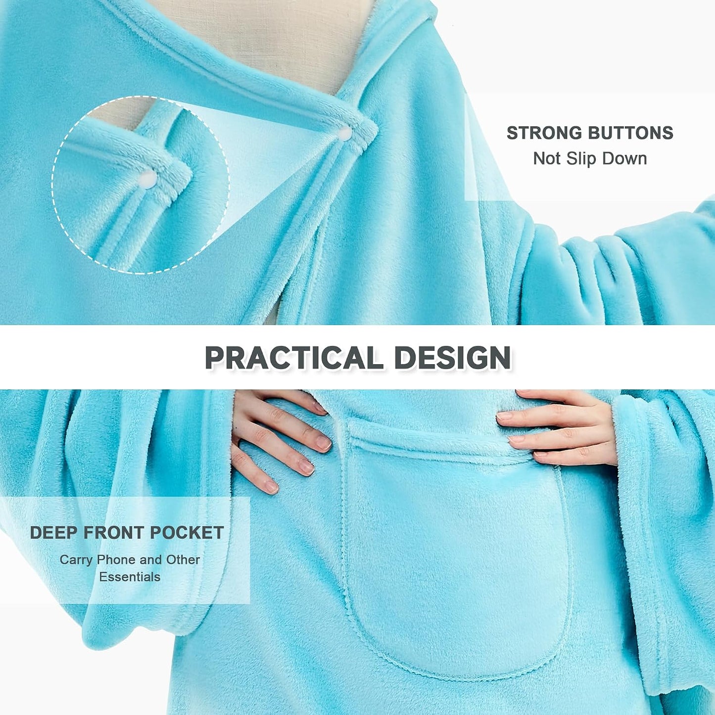IFNOW Fleece Wearable Blanket with Sleeves, Oversized Snuggle Robe