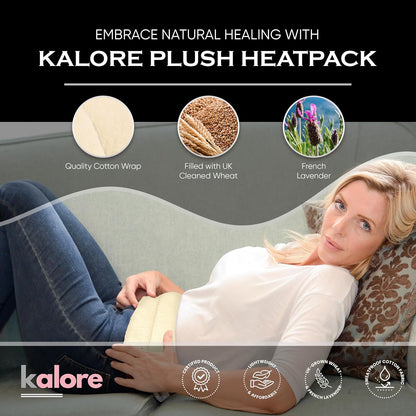 Microwavable Heating Pads for Winter Warmth, Back, Stomach & Head Comfort – Kalore Soft Cotton Tartan Neck Wrap – Even Heat Distribution Hot Compress Bag – Wheat Heat Pad XL – Unscented – Gray